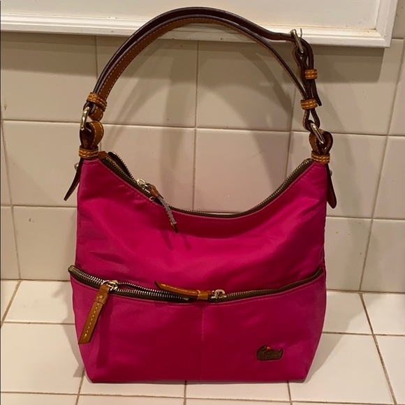 Dooney & Bourke Nylon Satchel Shoulder Bag – Just Fabulous  Dooney & Bourke hot pink nylon handbag 10x7x4”